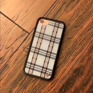 iPhone 7 Blue Plaid Wildflower Phone Case!